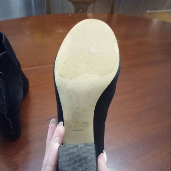 Aldo Black Suede Ankle Booties - Picture 5 of 6